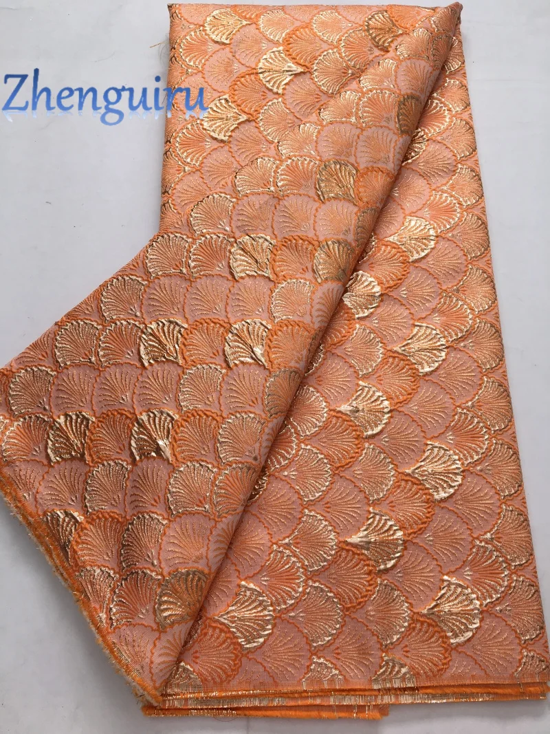 

Damask Brocade Lace Fabric 2025 High Quality African Nigerian Jacquard Lace Fabric Gilding for Women Wedding Dress 5 Yards 4304