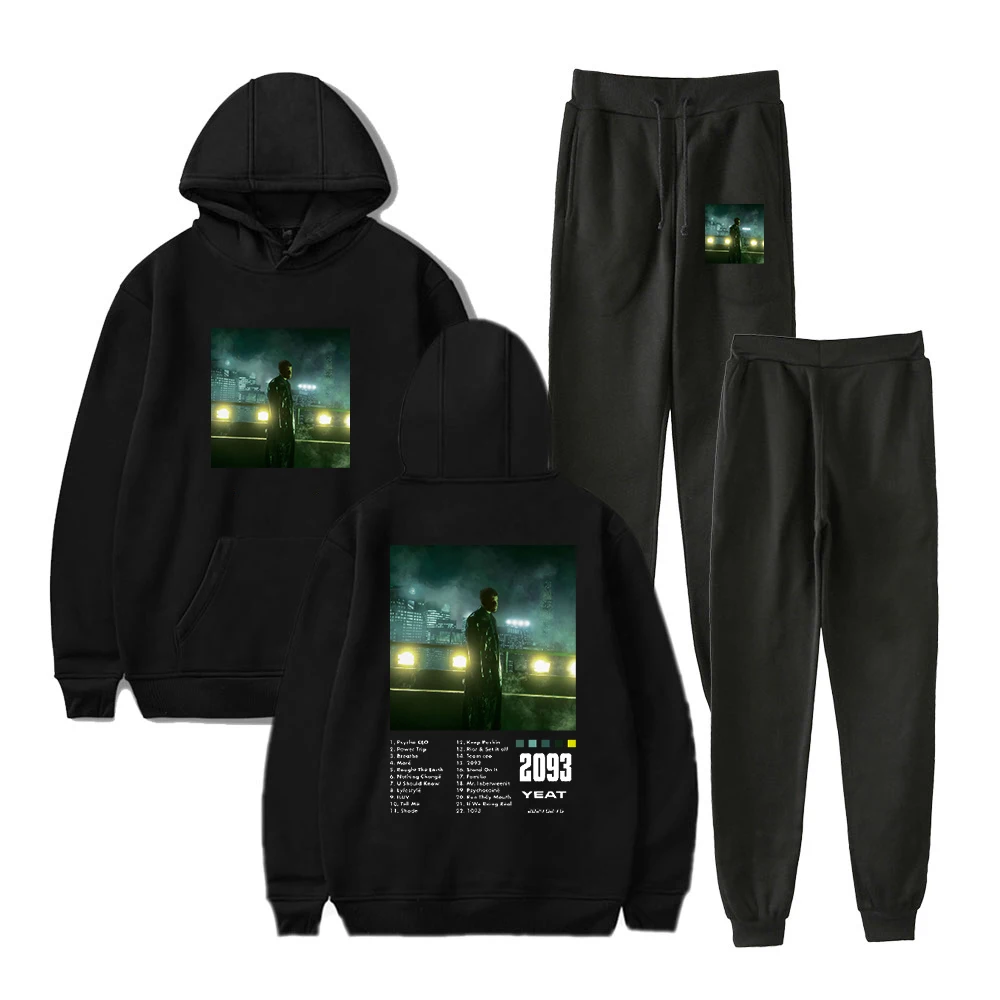 

Yeat Rapper 2093 Album Merch 2024 Tour Hoodie Jogger Pants Two Piece Set Sweatshirts+Sweatpants Women Men's Set