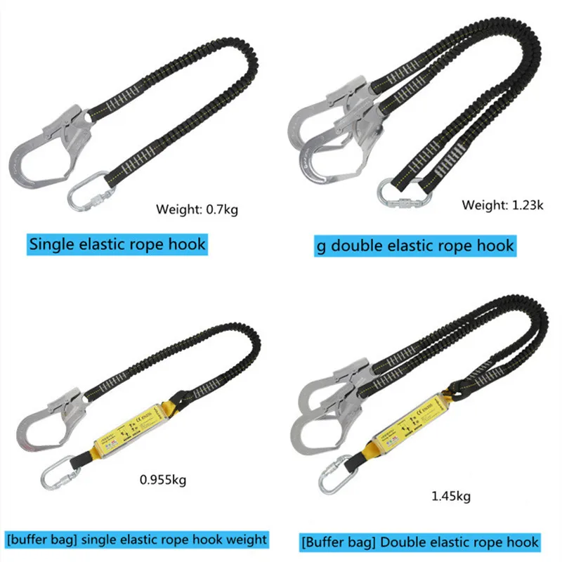 25KN High-altitude protection safety elastic buffer sling high-altitude work climbing anti-fall lifeline