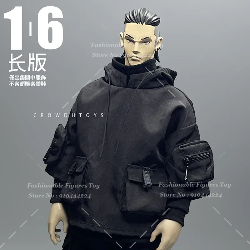CROWDHTOYS 1/6 Men Soldier Trousers Street Trendy Boys Casual Sports Pants Functional Hooded Sweatshirt For 12Inch Action Figure
