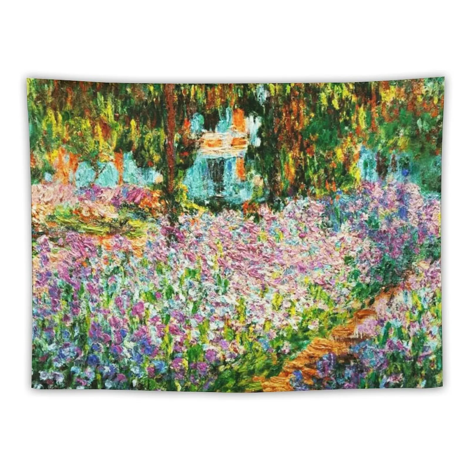 

Le Jardin de l'artiste à Giverny' Irises In Monet's Garden Tapestry Bedroom Organization And Decoration Custom Tapestry