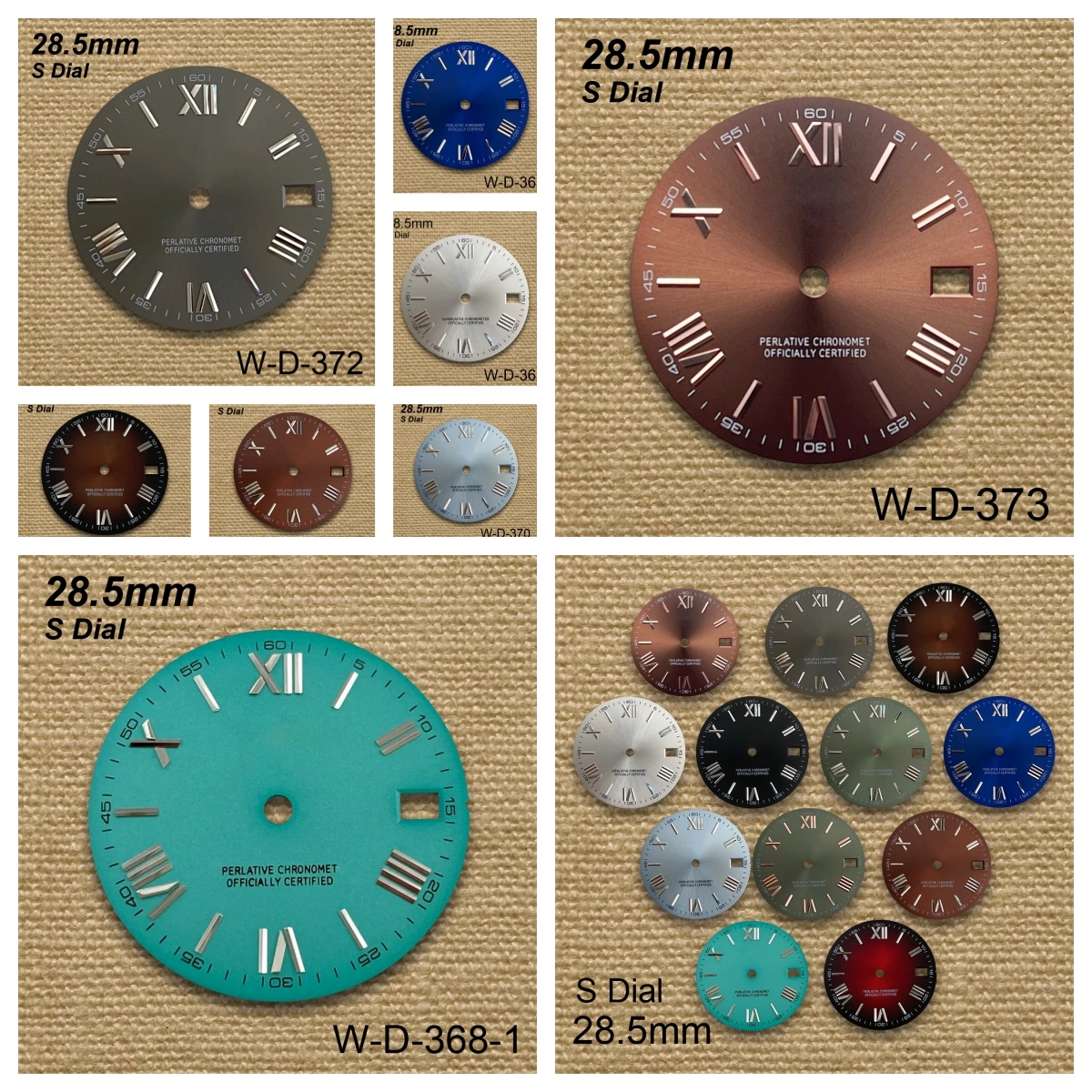 28.5mm Roman Sunburst S Dial Suitable for NH35/NH36/4R/7S Automatic Movements High Quality Watch Modification Accessories