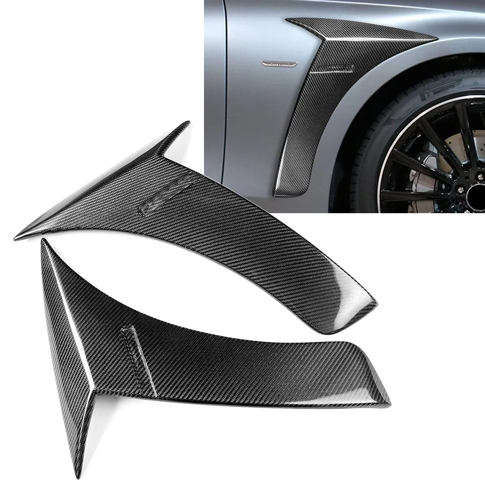 2Pcs Carbon Fiber Car Side Air Vent Fender Fin For Mercedes Benz S Class W222 S400 S500 S550 S560 S600 S63 S65  2014-2019