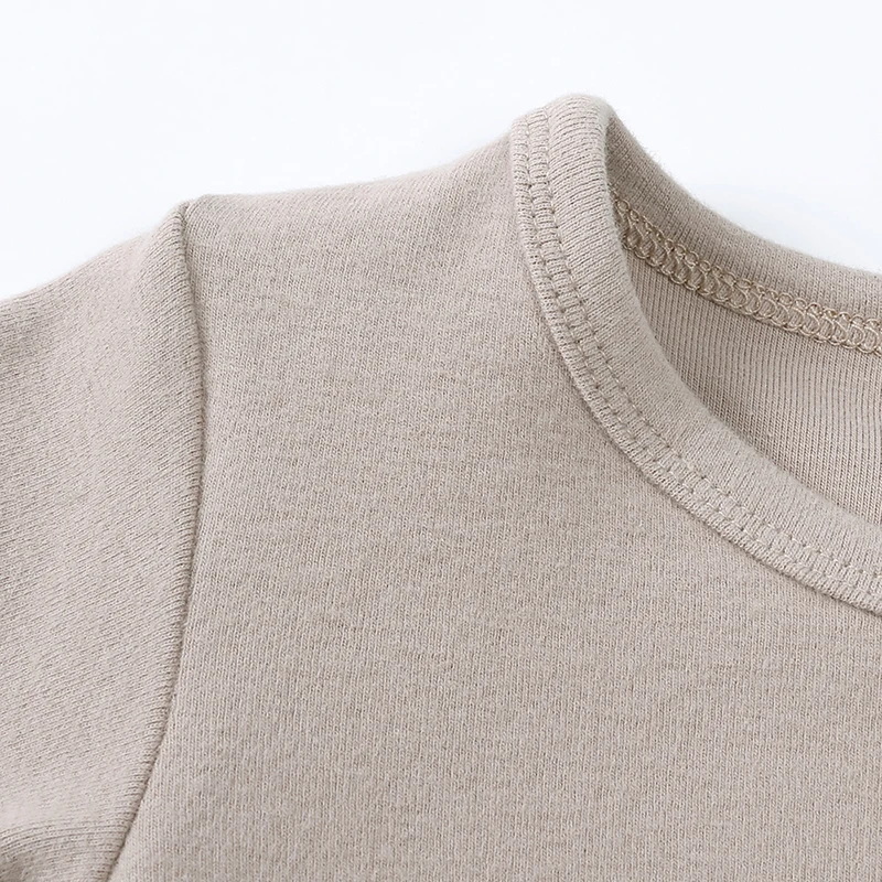 2026 Kleinkind Kinder Pyjamas Kleidung Set Hohe Elastizität Atmungsaktive Nachtwäsche Set Für 9 M-9 T Junge mädchen Solide Weiche Loungewear – Detail 6