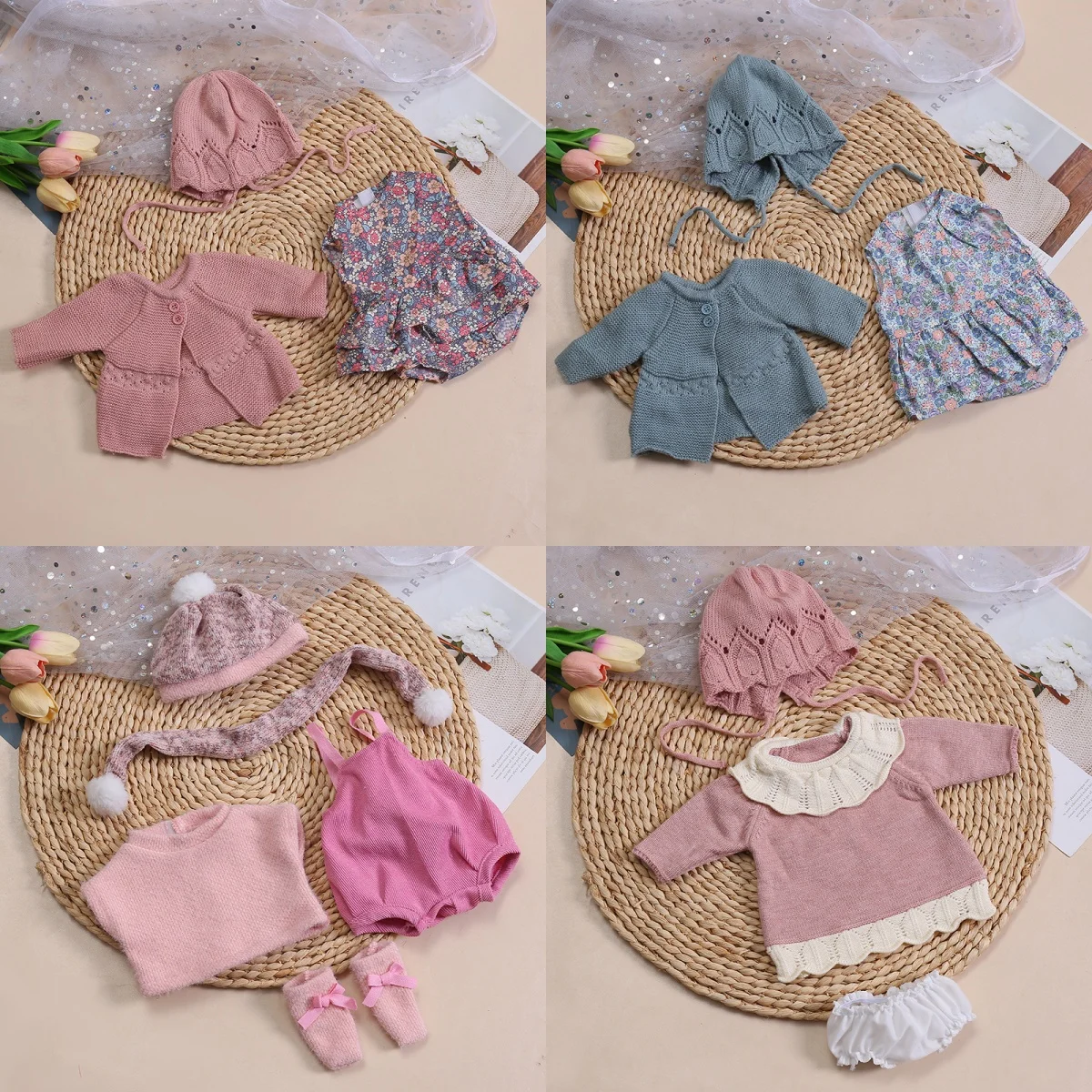 Dolls Clothes for 45cm Baby Dolls DIY Doll Accessories for 45cm Dolls Sweater Jumpsuite Clothes for Reborn Baby Dolls