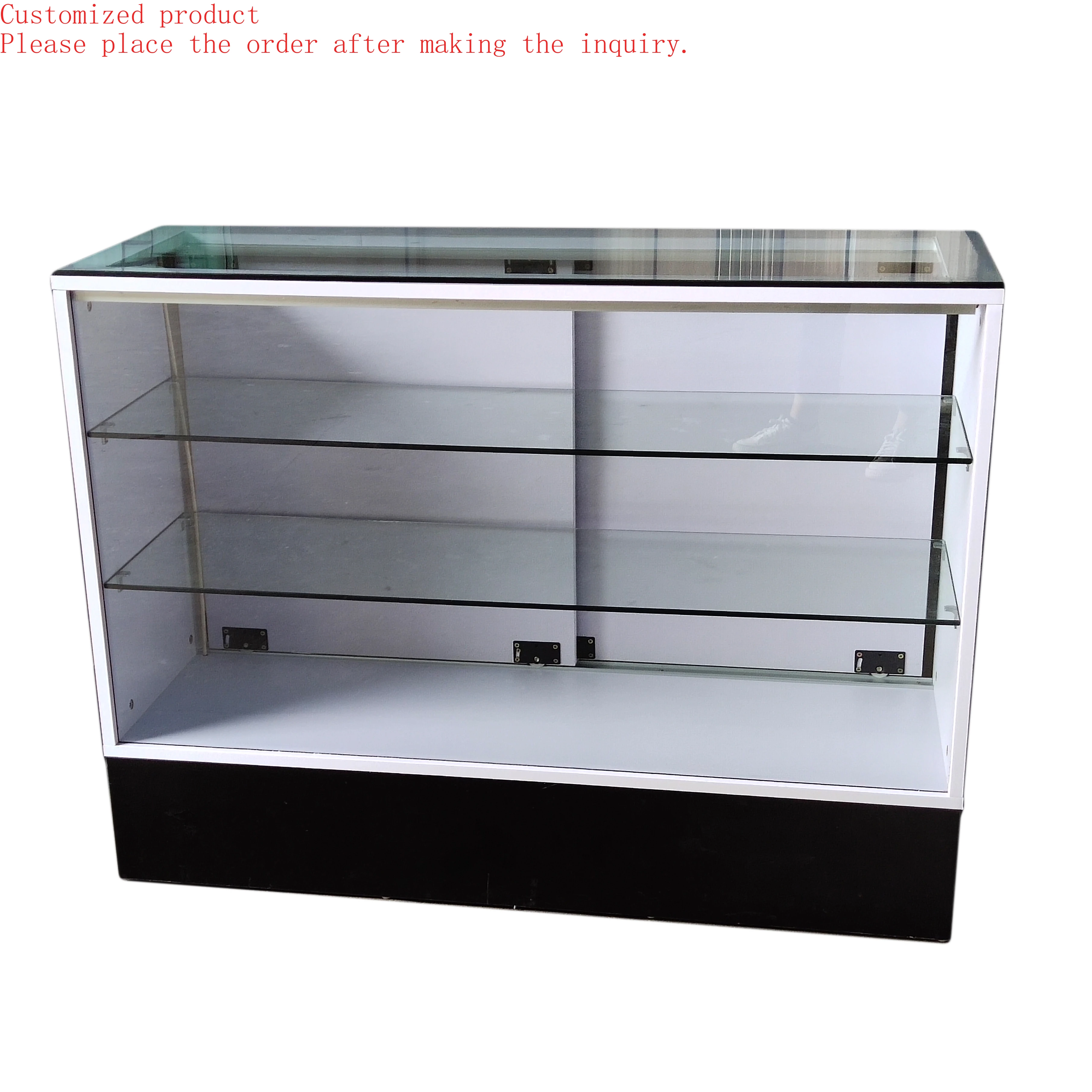 

Custom.Short Glass showcase Smoke Shop Display Glass Display Cabinet Jewelry Display Showcases Cabinet with Base and Light