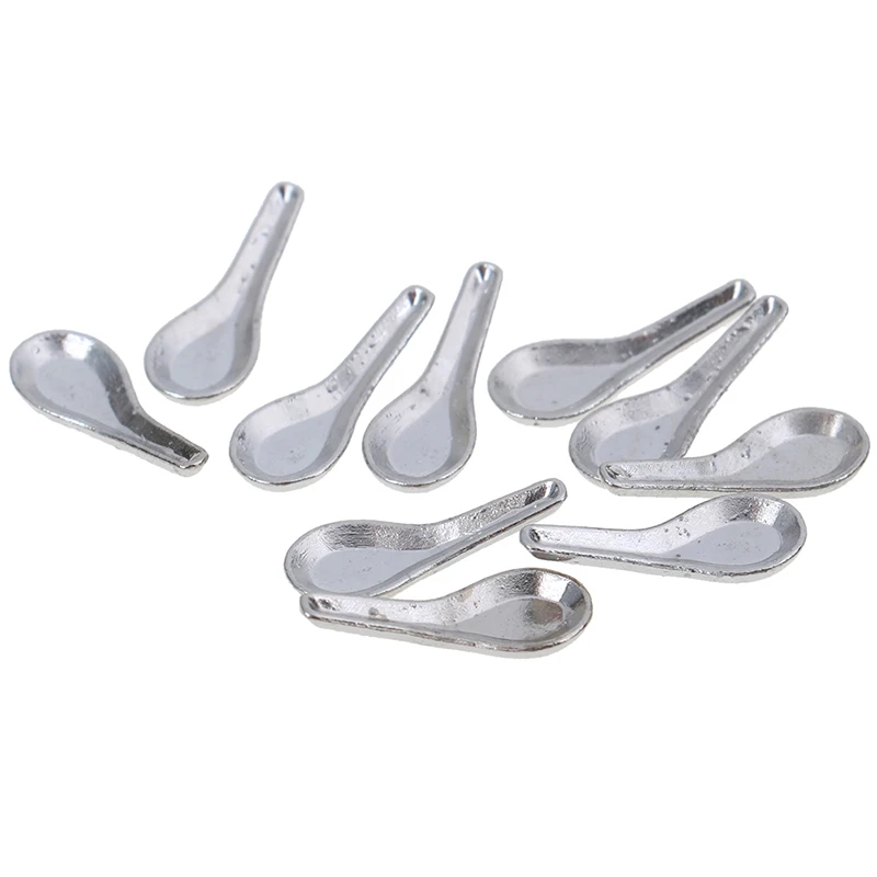 

Горячая новинка: кукольный домик! 10 шт. миниатюрных ложек для супа в масштабе 1:12 для кукольного домика, аксессуары для ролевых игр