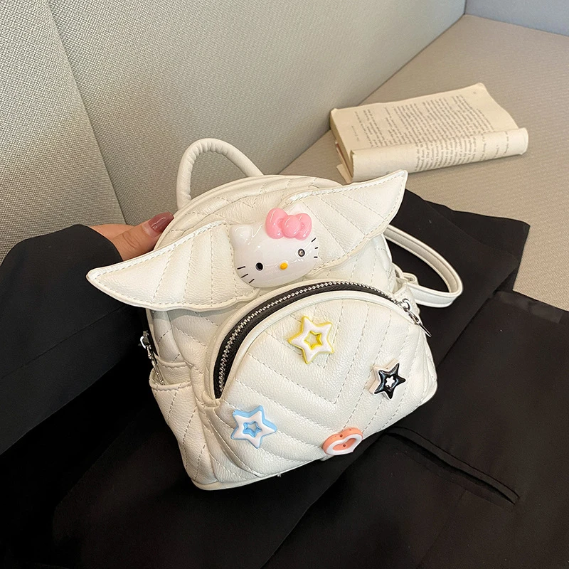 

Sanrio Hello Kitty New Shoulders Bag Cute Anime Cartoon Fashion Go Out Travel Messenger Bag Leather Handbag Girl&Child Gifts