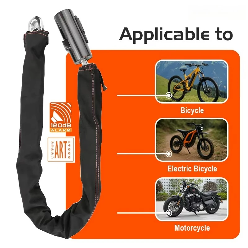 

Противоугонный цепной замок для велосипеда, коррозионностойкий мотоциклетный замок из прочной стали для безопасности велосипеда на улице