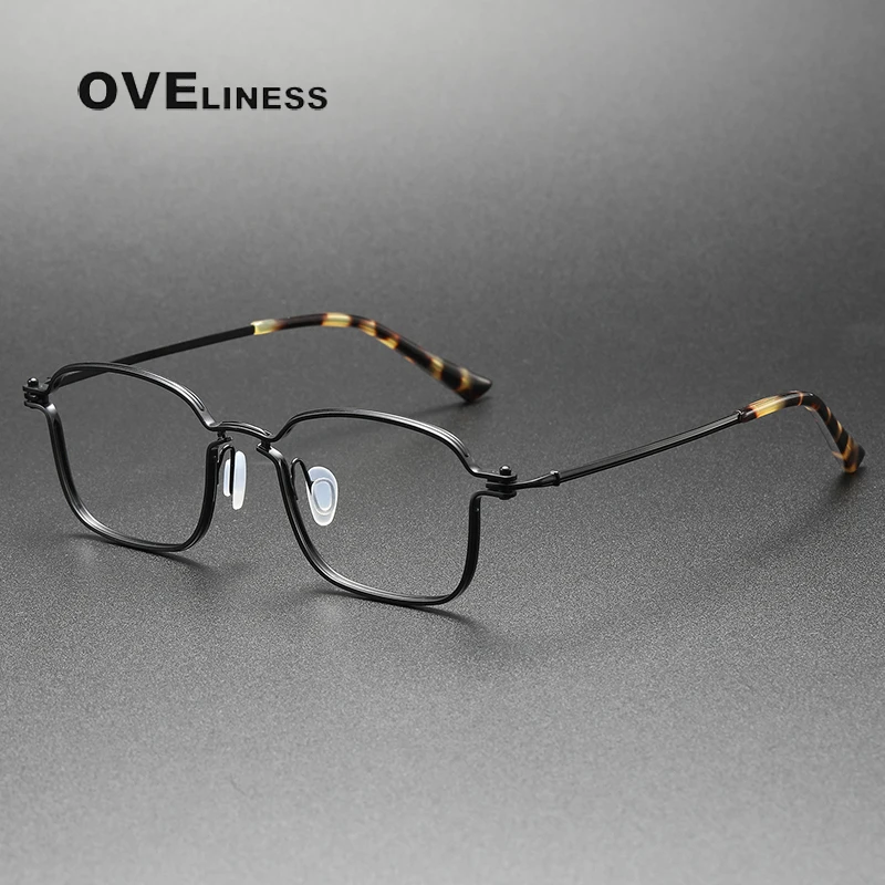 Pure Titanium Glasses Frame for Men Square Myopia Prescription Eyeglasses Frames 2022 New Full Optical Korean Eyewear Spectacles