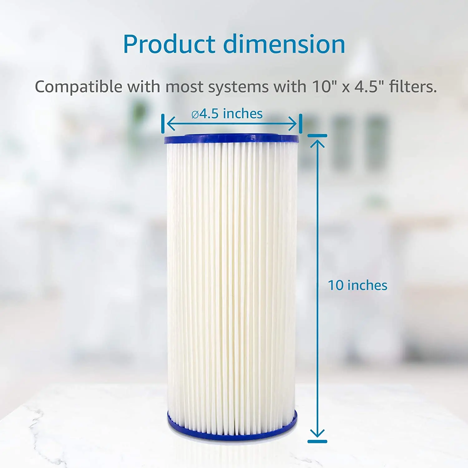 Coronwater-Plissado Polyster Water Filter Cartridge, Filtração de sedimentos da casa inteira, 2Pack, 4,5 em X 10 em