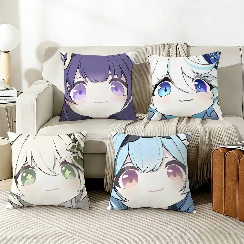 

Super Popular Game Anime G-Genshin I-Impact Pillow Cover Sofa Cushion Cover Home Room Decoration Children Gift