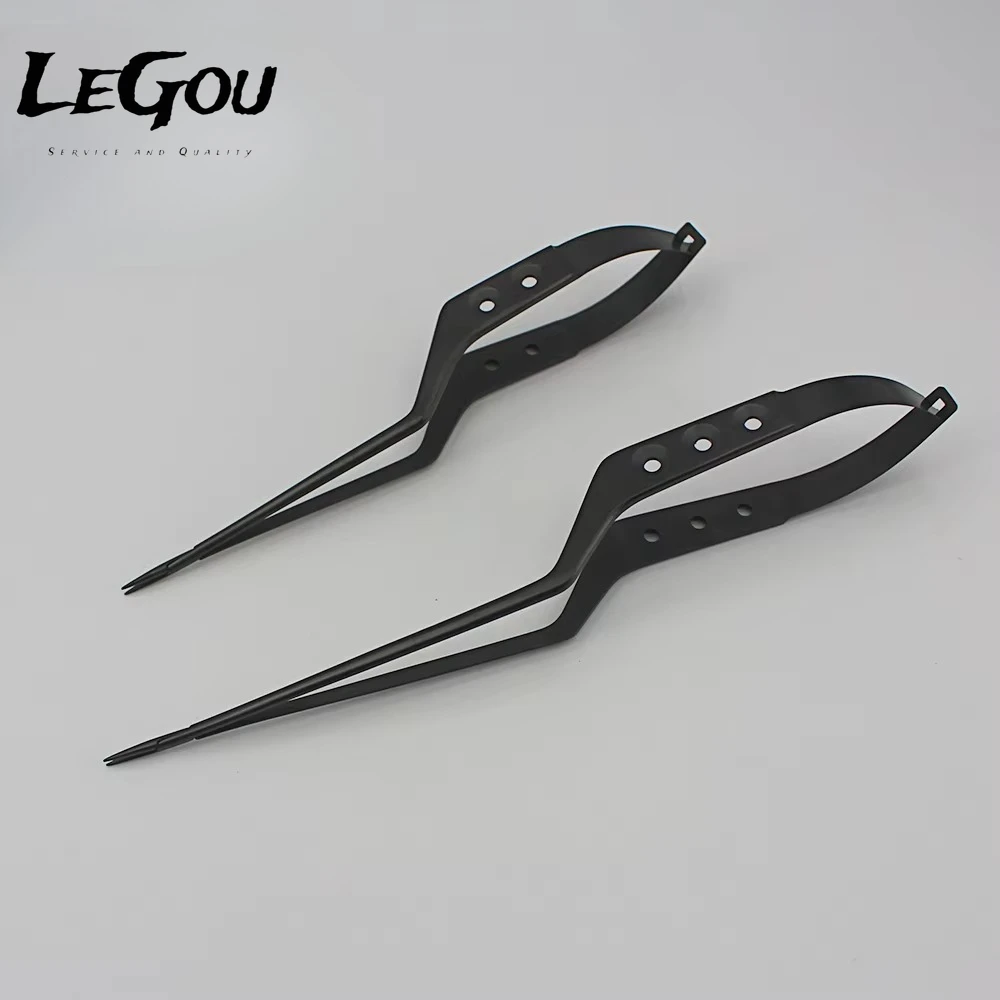 

LeGou Professional Microsurgical Neurosurgery Instruments Black Gold Bayonet Micro Holder 0.5mm Stainless Steel Class II