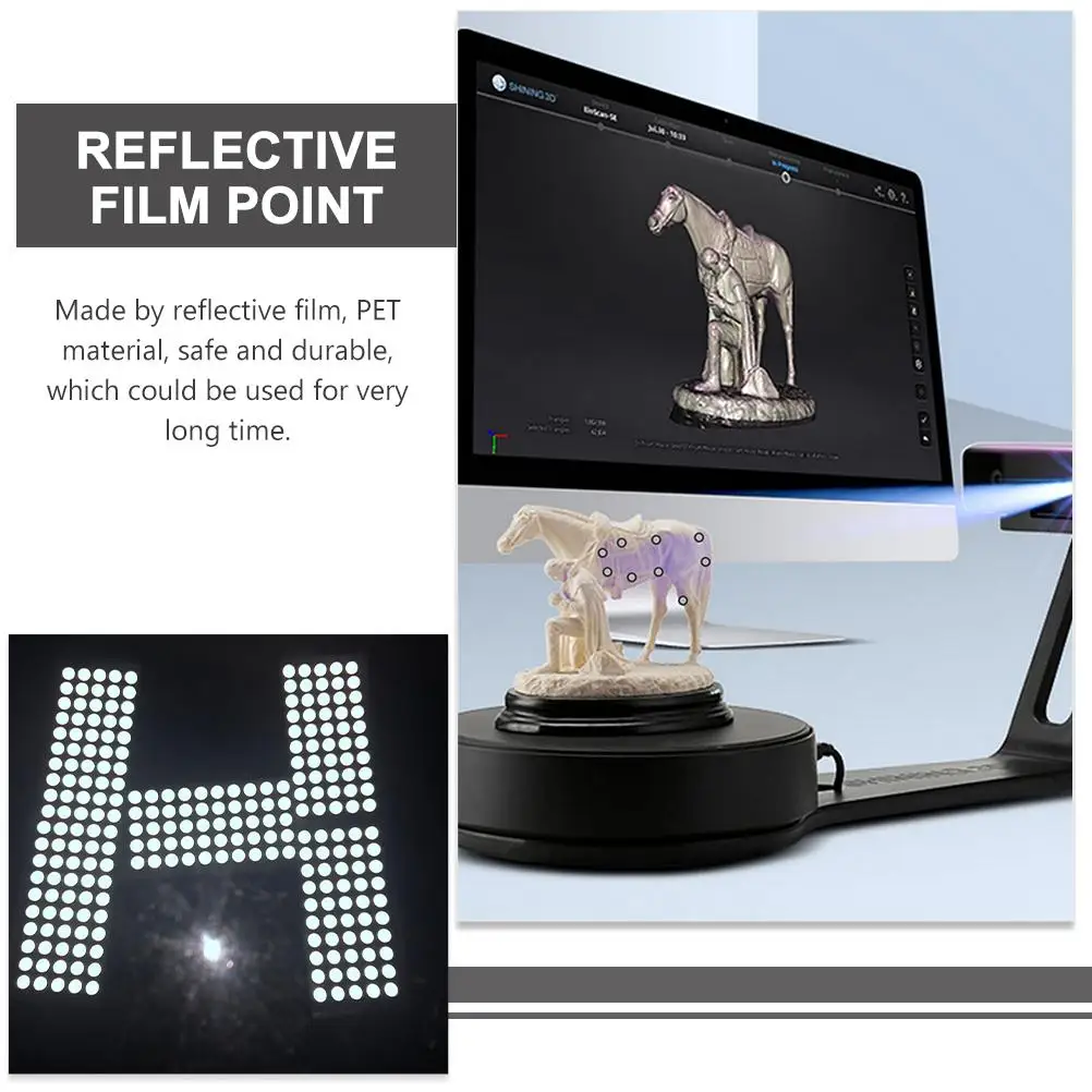 4 Sheets Reflective Marking Dots Scanner Points Magnetic Reference Film Scanning Reflection Markers 3d