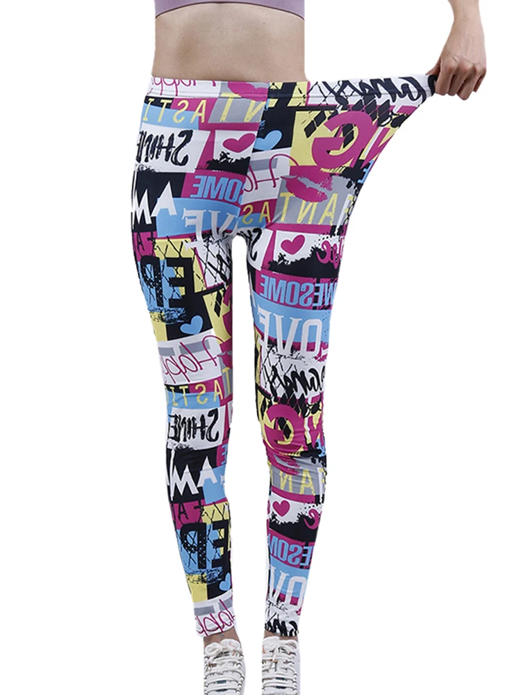 

2025 New Beautiful Leaf Flower Printed CUHAKCI - Women's Fashion Tight High Waist Sports Stretch Pants Yoga Sexy Women's Clothin