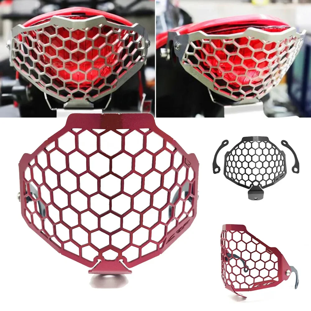 

Задний фонарь мотоцикла, черный защитный чехол, красная решетка, чехол для HONDA CRF 300L CRF300L Rally 2017 2018 2019 2020 2021 2022