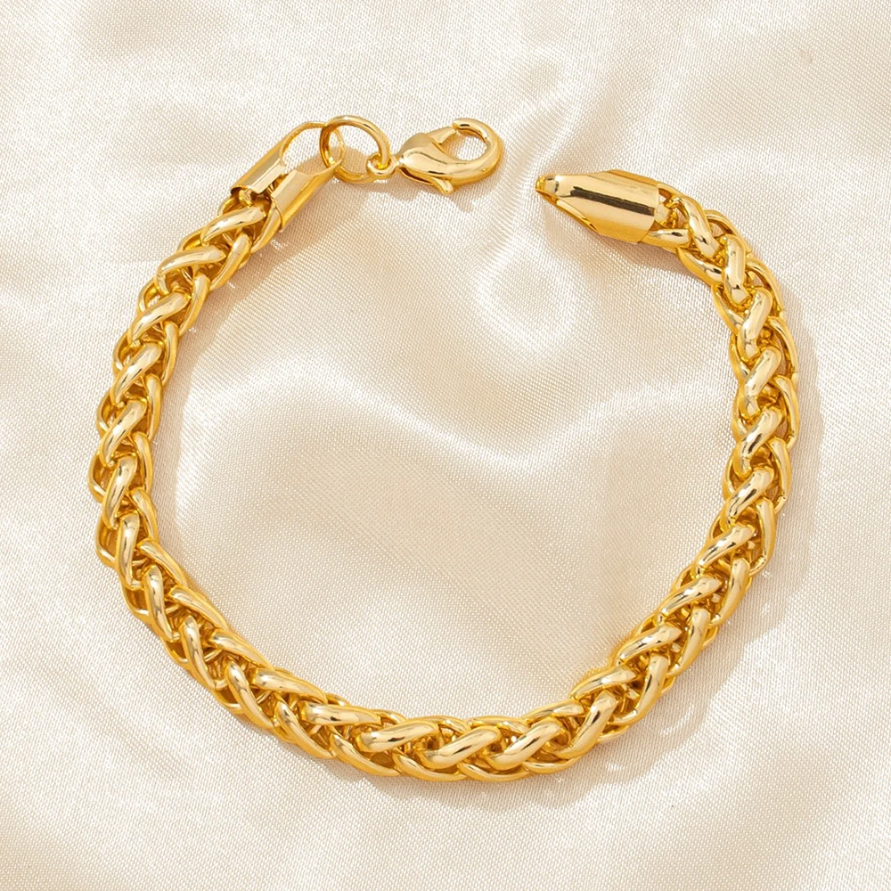 YM Jewelry 316L Edelstahl Gedrehtes Armband für Damen, Trendiges 18K Vergoldetes Handgelenk-Schmuckstück, Wasserdicht, Geschenkidee – Detail 1