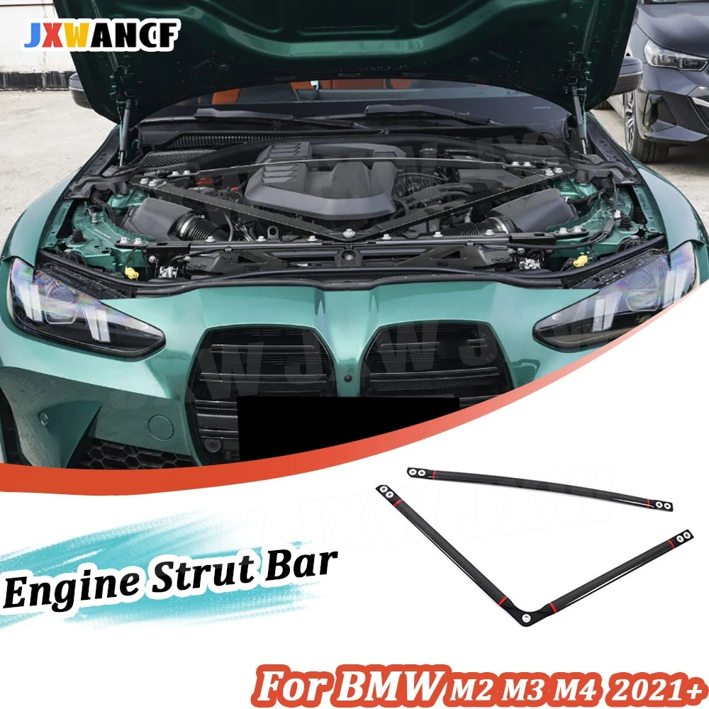 

JXWANCF For BMW G80 G82 G83 M3 M4 2021+ Engine Bonnet Hood Engine Strut Brace Tower Dry Carbon Fiber Bar Hood Engine Tripod