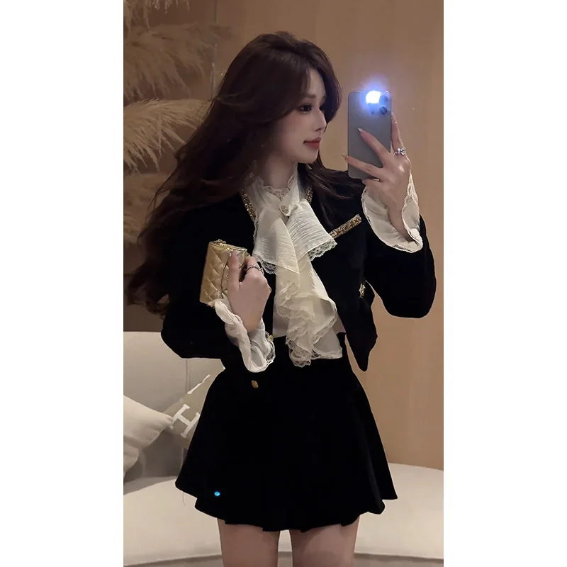 

Fragrance Style Women's Fashion Set Short Coat Skirt Two-Piece High-End Autumn Collection French Style Long Sl...