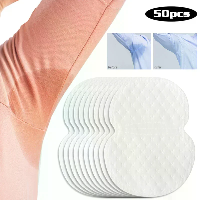 

50pcs Unisex Sweat Pads for Summer Deodorants, Underarm Anti Perspiration Sweat Pads Disposable Armpit Absorb Sweat Shield Pads