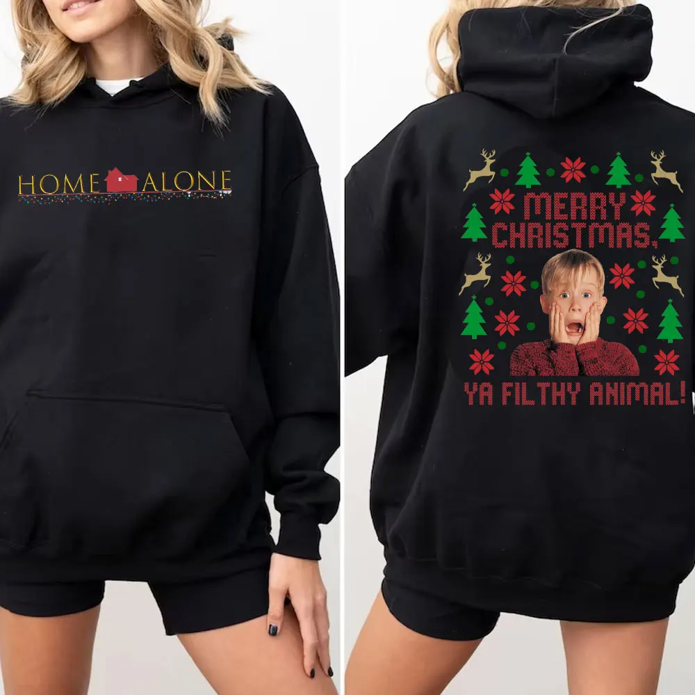 Retro Christmas Movie Story  Hoodies & Sweatshirts Funny Merry Christmas Movie Hoodies Xmas Gifts Winter Clothes Women Pullover