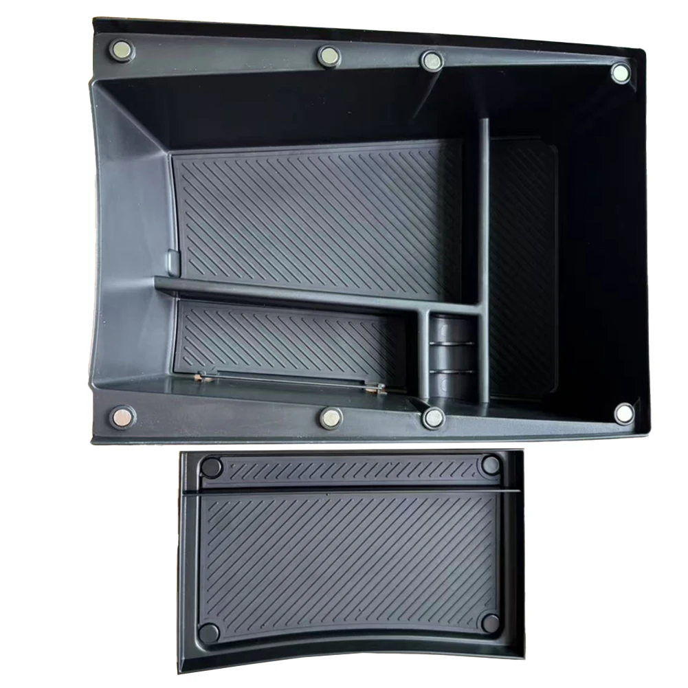 

Car Armrest Under Storage Box Black Organizer Holder Tray Car Center Console Card Coin Stowing Tidying For Kia EV3 2024+