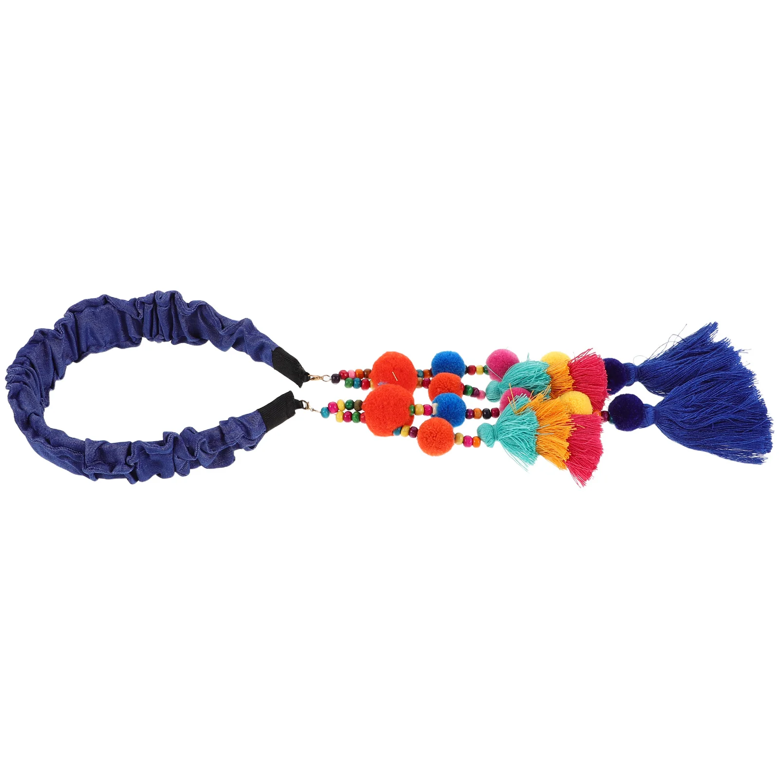 

Retro Vintage Pleated Headband Baby Girls Chinese Style Cute Tassels Pom Poms Kids Hair Accessories Baby Girl Hairband