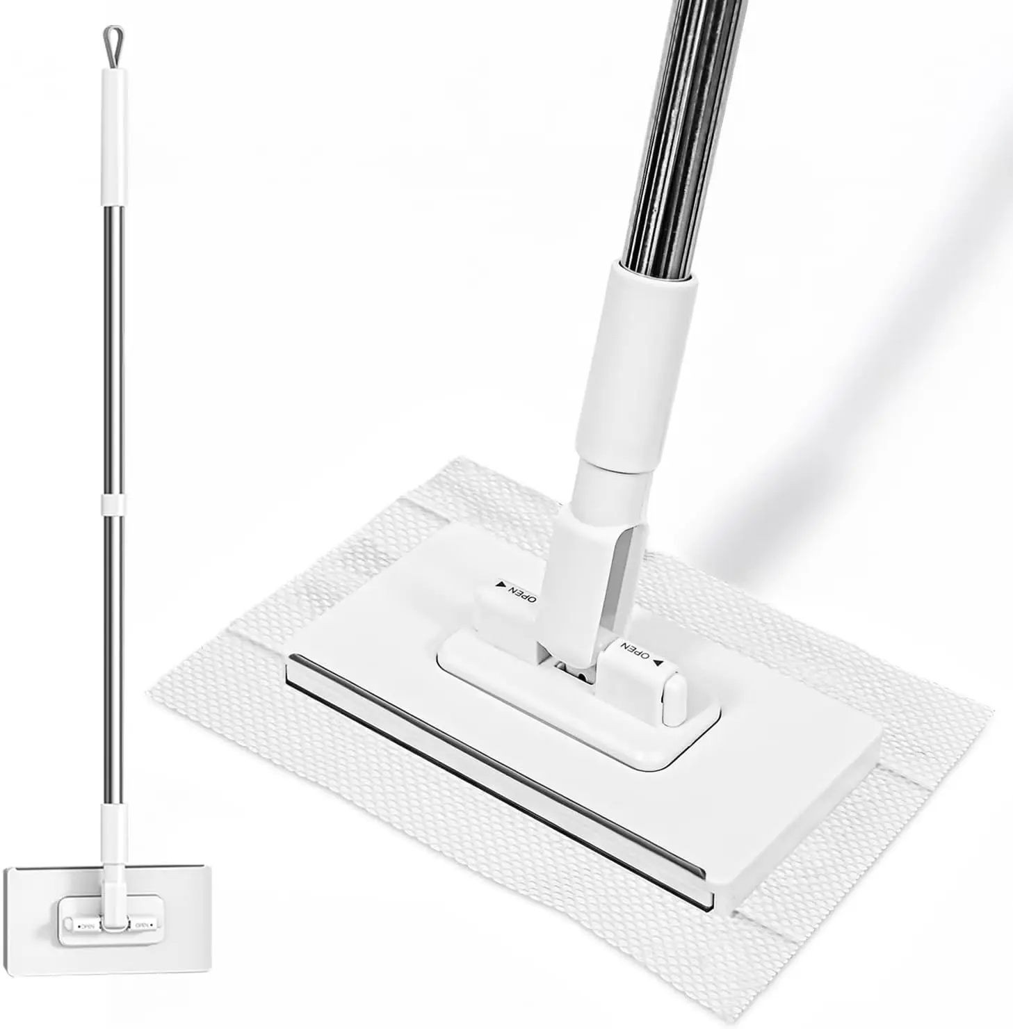 

Mini Mop with 39in Handle, Zero-Touch Gap Cleaner, Disposable Wet/Dry for Kitchen Bathroom Corners