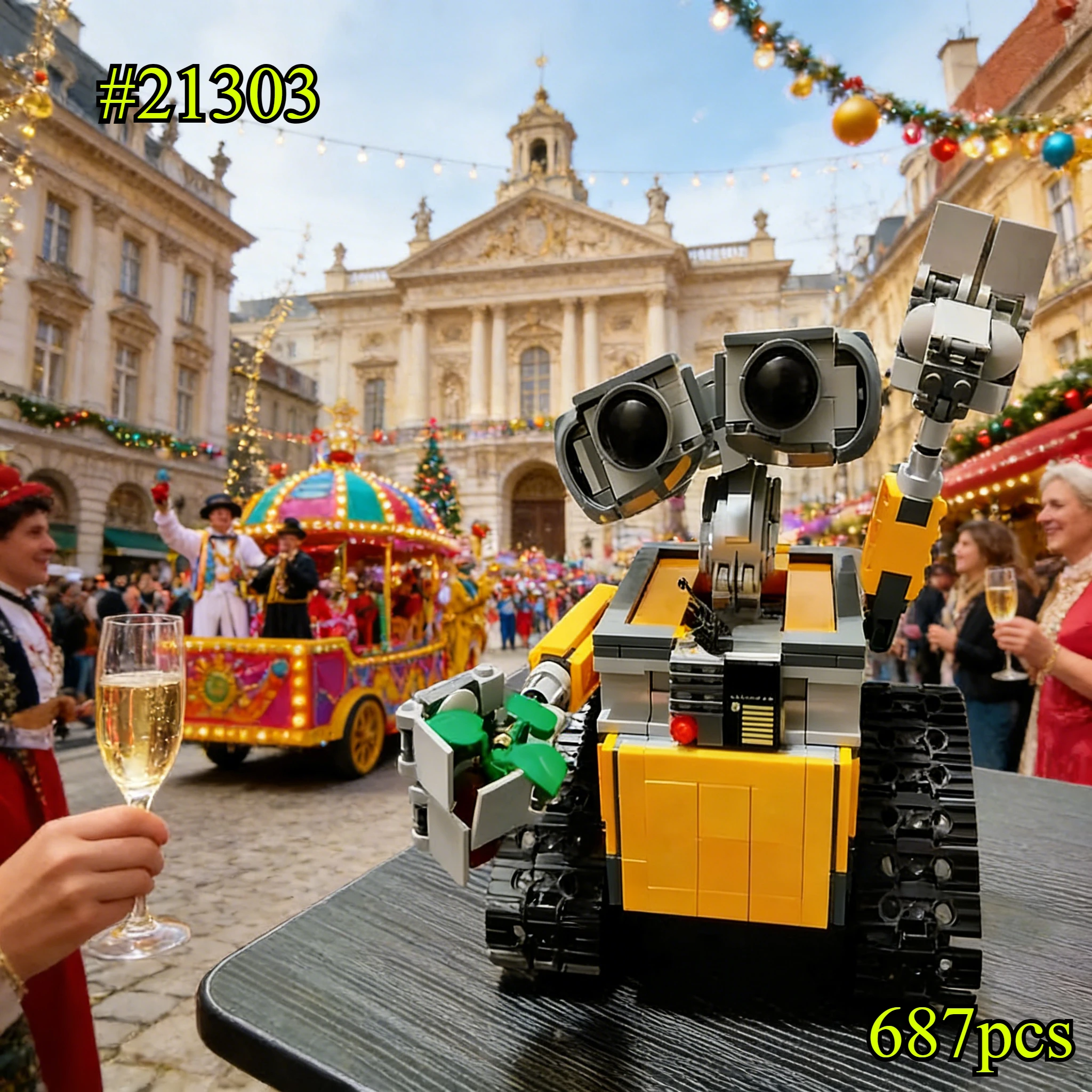 

Лидер продаж, 687 шт., комплект строительных блоков Wall-E, идея MOC, техническая классическая модель фильма, сборка строительных блоков, детская игрушка в подарок