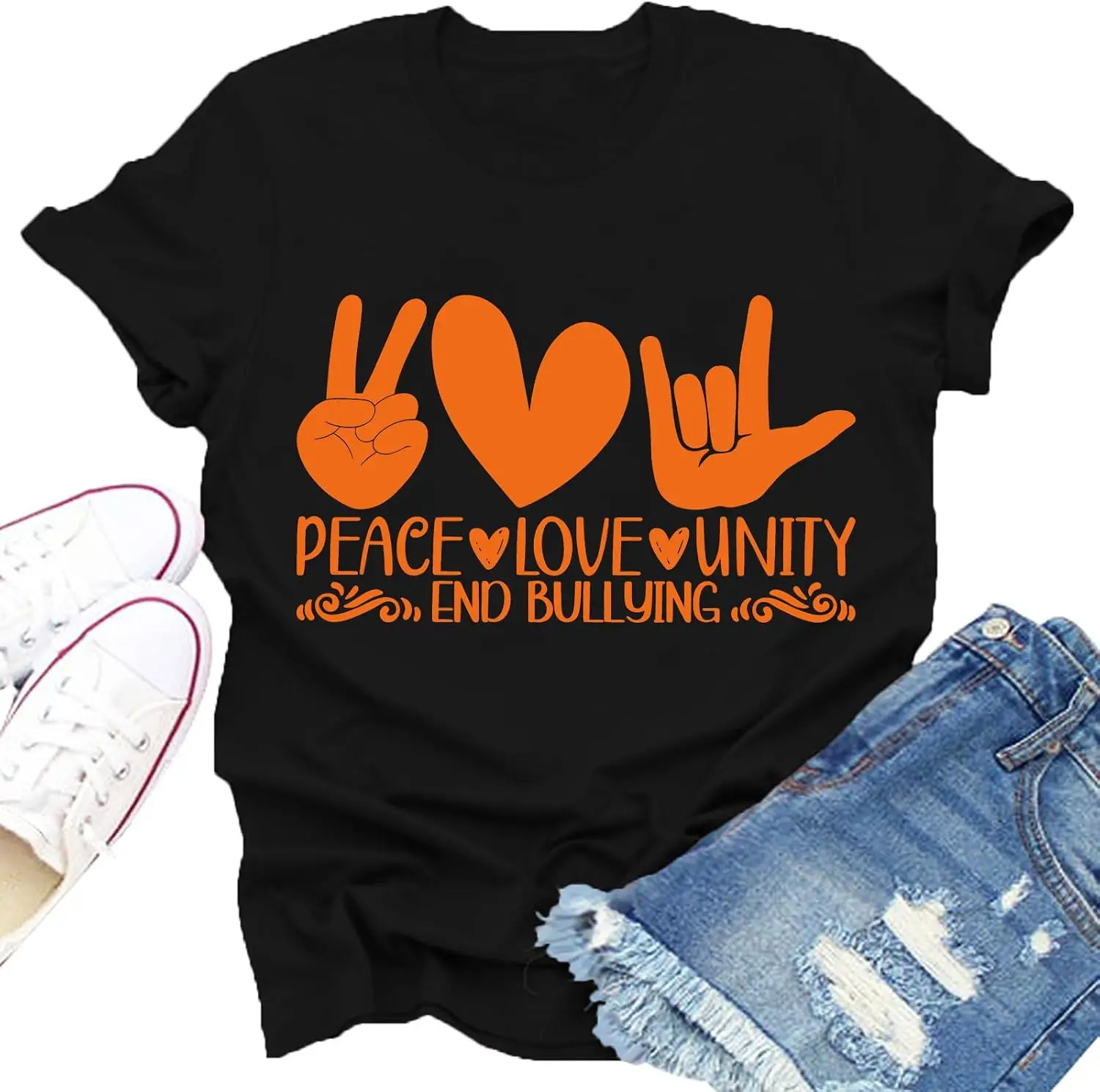 Unity Day Shirts for Women Anti Bullying Peace Unity T-shirt Casual Fashion Harajuku Cotton Short Sleeve O-neck Man Women Tees