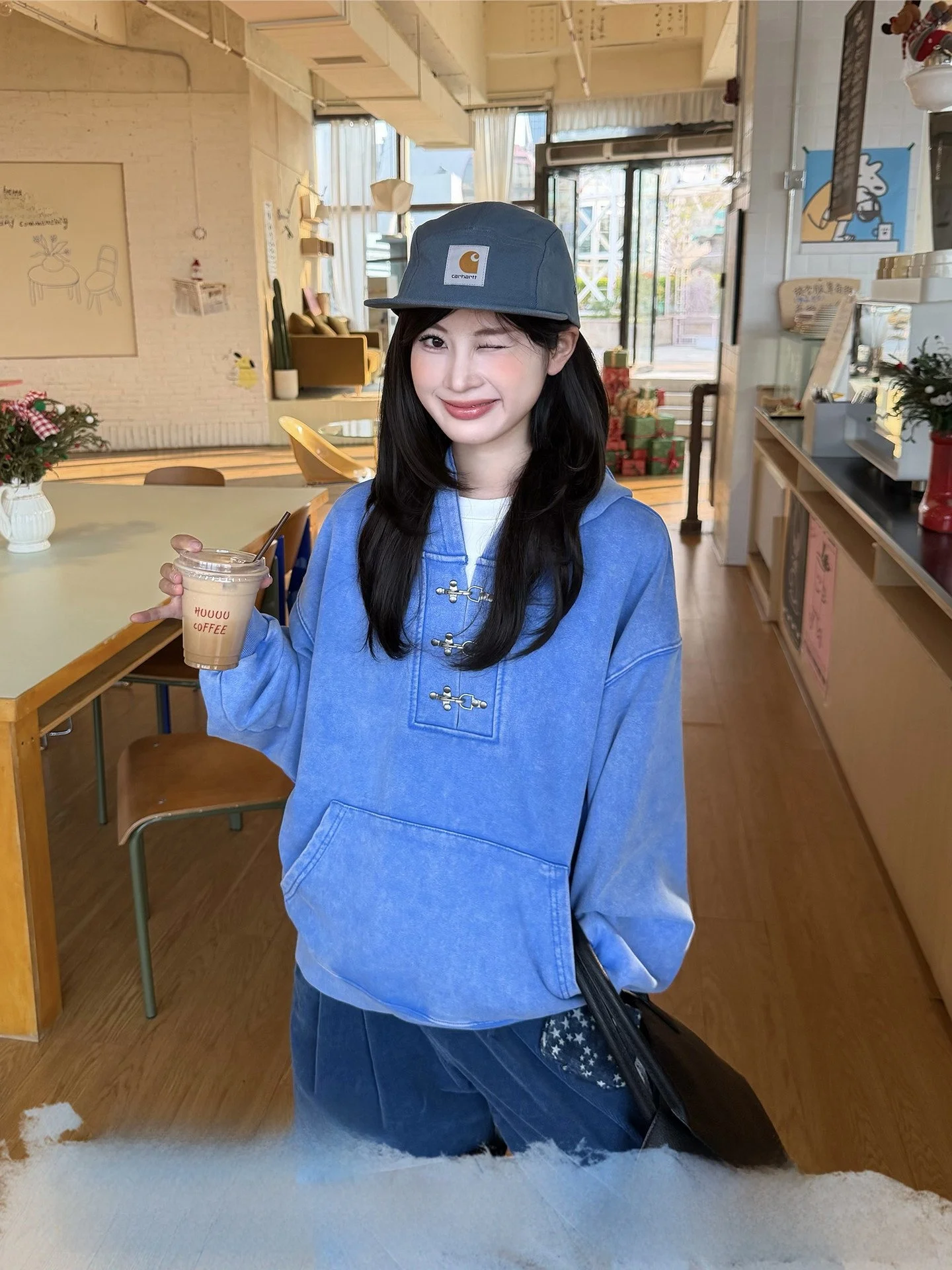 

Don Cry Lobster Buckle Hoodie Blue Vintage Casual Unisex Heavyweight 420G Versatile Sweatshirt Trendy Streetwear