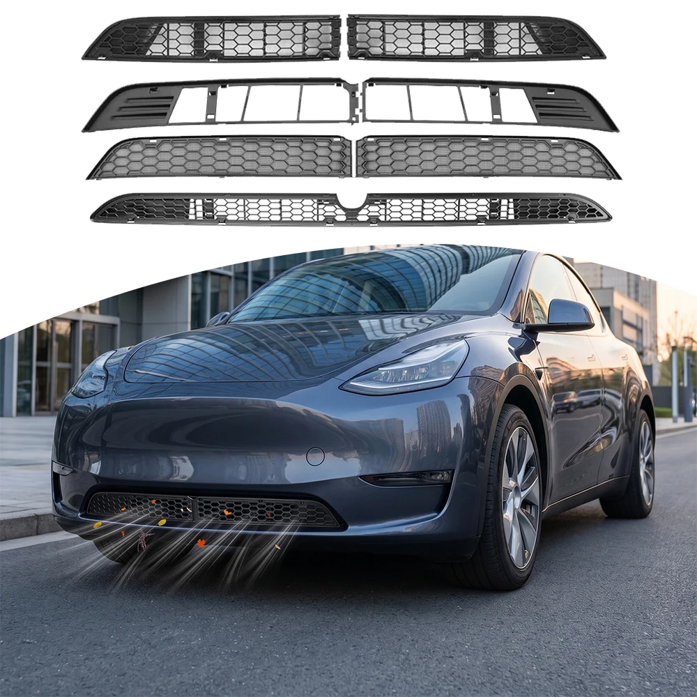 For Tesla Model 3 Highland Model Y Juniper Model Y Car Lower Bumper Anti Insect Net Dustproof Air Vent Grille Cover Accessories