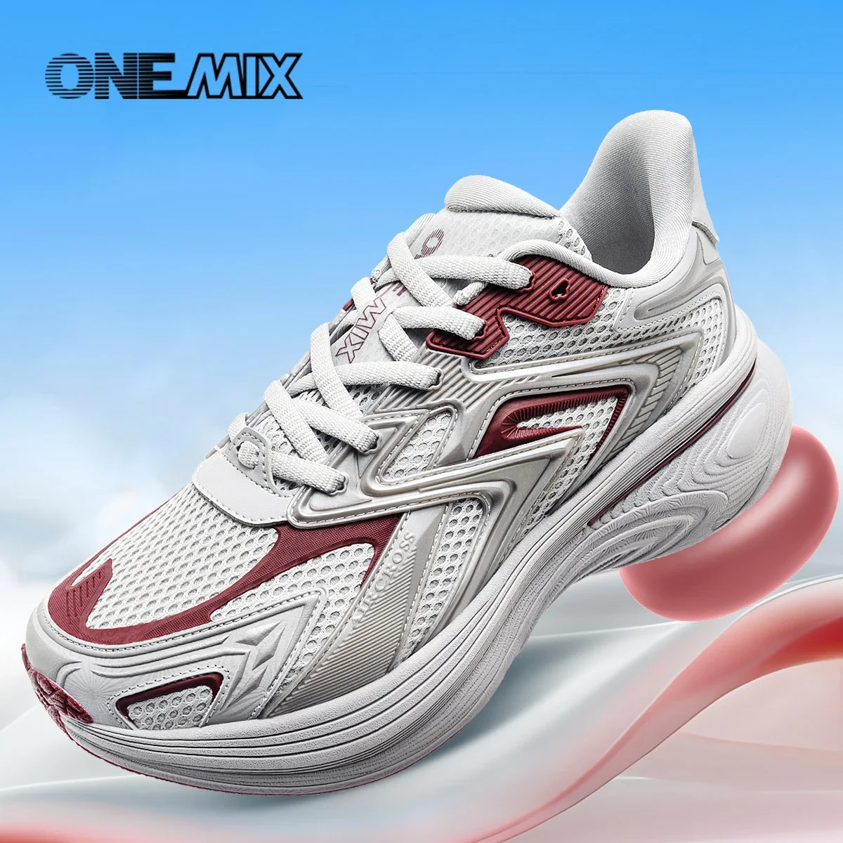 ONEMIX Stylish Retro Jogging Shoes for Couples Breathable Cushioned Dad Shoes Lightweight Casual Running Sneakers Size 47 24913