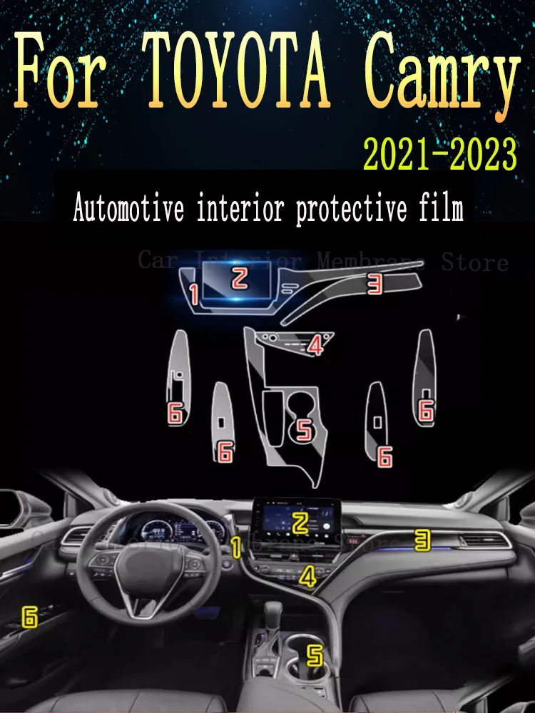 

For TOYOTA Camry 2021-2023 Gearbox Panel Navigation Screen Automotive Interior TPU Protective Film Cover Anti-Scratch Sticker