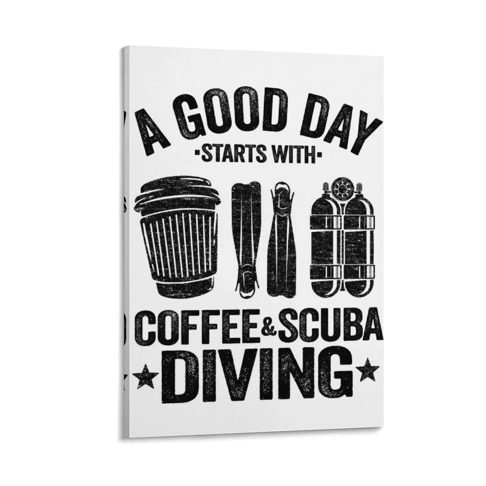 

Scuba Diving & Coffee Quotes Funny Divers Gift Canvas Painting room decorations aesthetic bedrooms decor Wall paintings