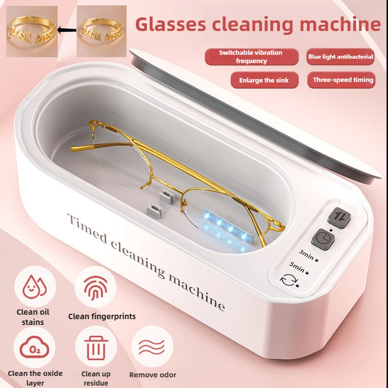 Home Portable Timed Adjustable Ultrasonic Cleaner,large Capacity Sink,USB Charging,used for Glasse,braces Makeup Brushe,bracelet