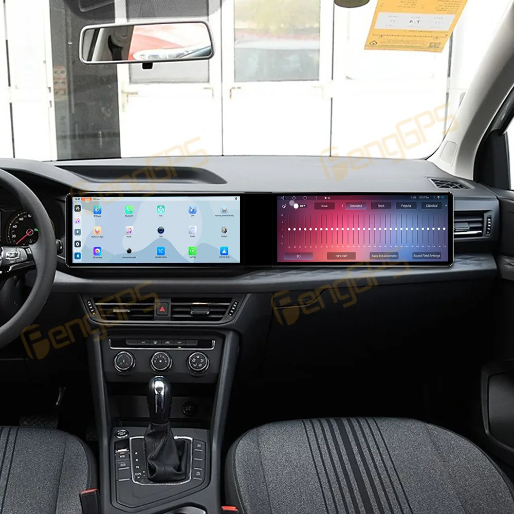 

12,3-дюймовый автомобильный радиоприемник с двойным экраном Android для Volkswagen Tharu 2019-2022 CarPlay мультимедийный видеоплеер автомобильный GPS-навигатор стерео