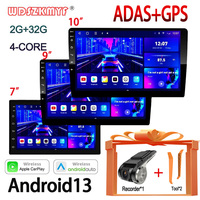 7/9/10 Inch Car Radio 2Din GPS Wireless Apple Carplay Auto Android 13 2G+32G Car Multimedia Player ADAS Recorder Car Accessories