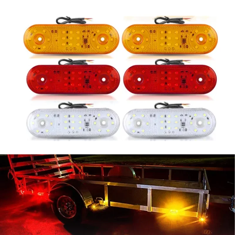 2PCS Truck Trailer Side Marker Light 21LED Car Signal Indicator Lamp 12V 24V Side Light LED Vans Caravans Clearance Lights
