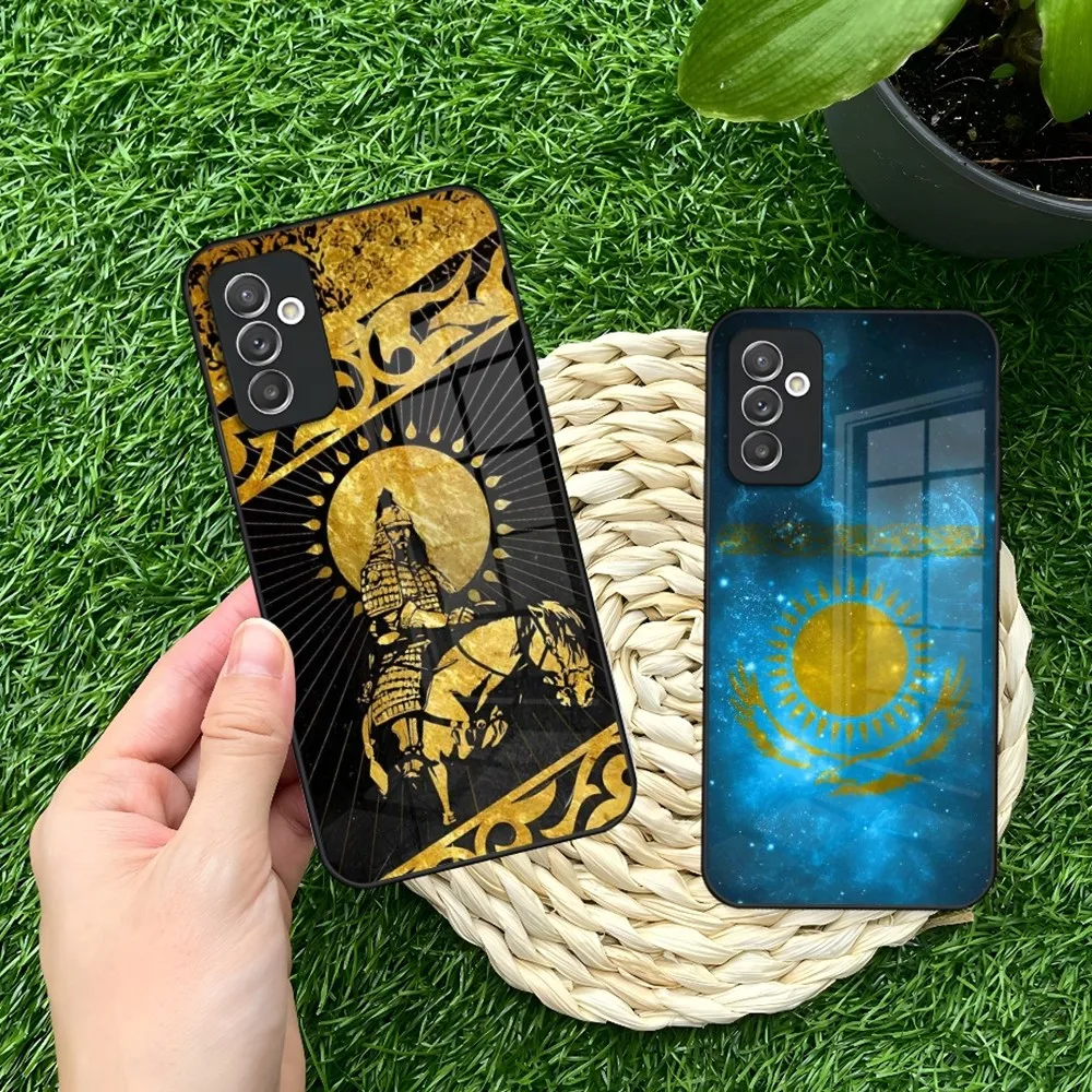 Flag Kazakhstan Phone Case for Samsung Galaxy S24 S23 S22 S21 S20 A24 A34 A54 A53 Note20 M54 Fe Ultra Plus Glass