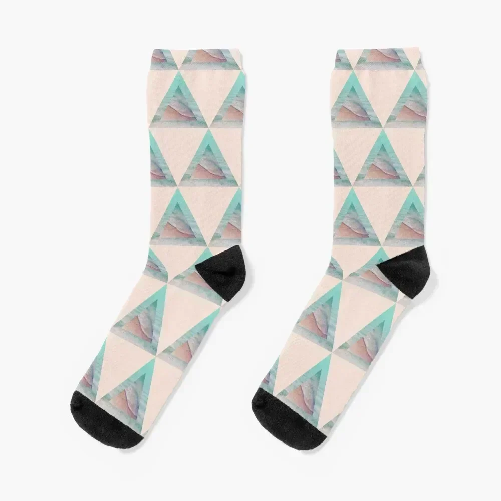 Bermuda Triangle - Geometric Ocean Waves Socks colored Toe sports hip hop cool Socks For Man Women's