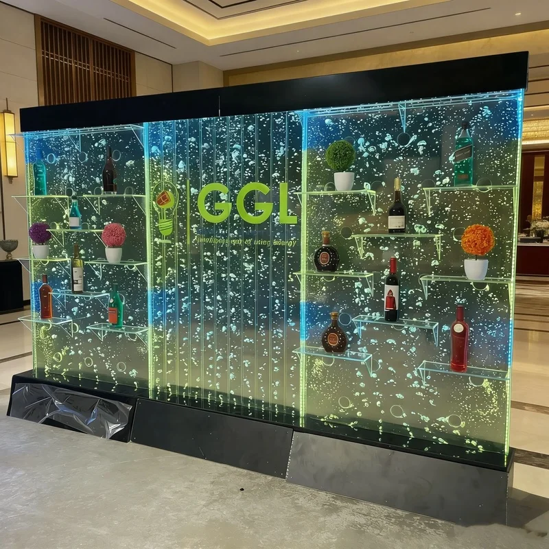 custom.Bubble Wall With Changeable Colors Led Light indoor fountain feature wall bubble panel