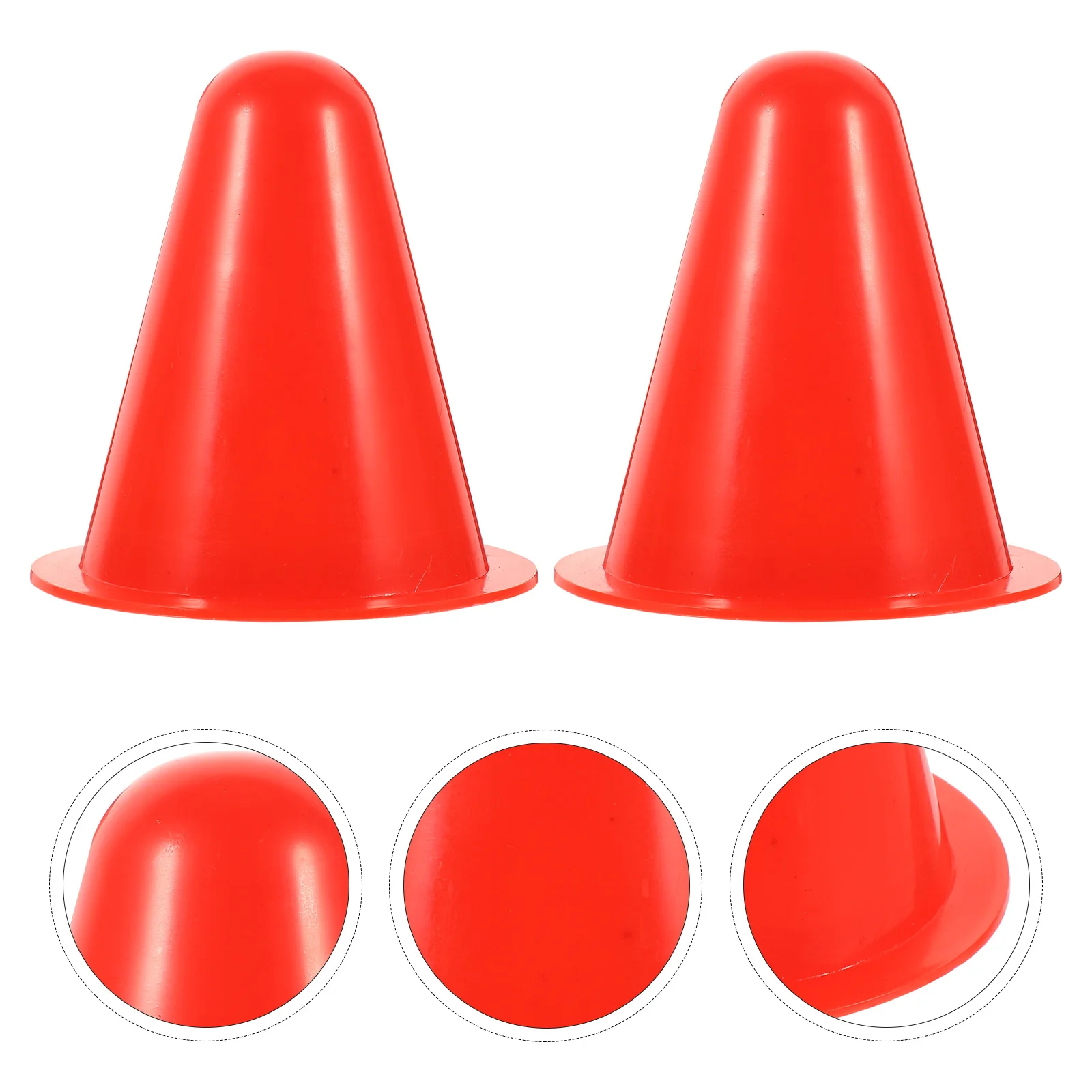 

20 Pcs Roller-skating Pile Barrier Mini Practice Cones for Sports Skates Training Soccer Markers Red