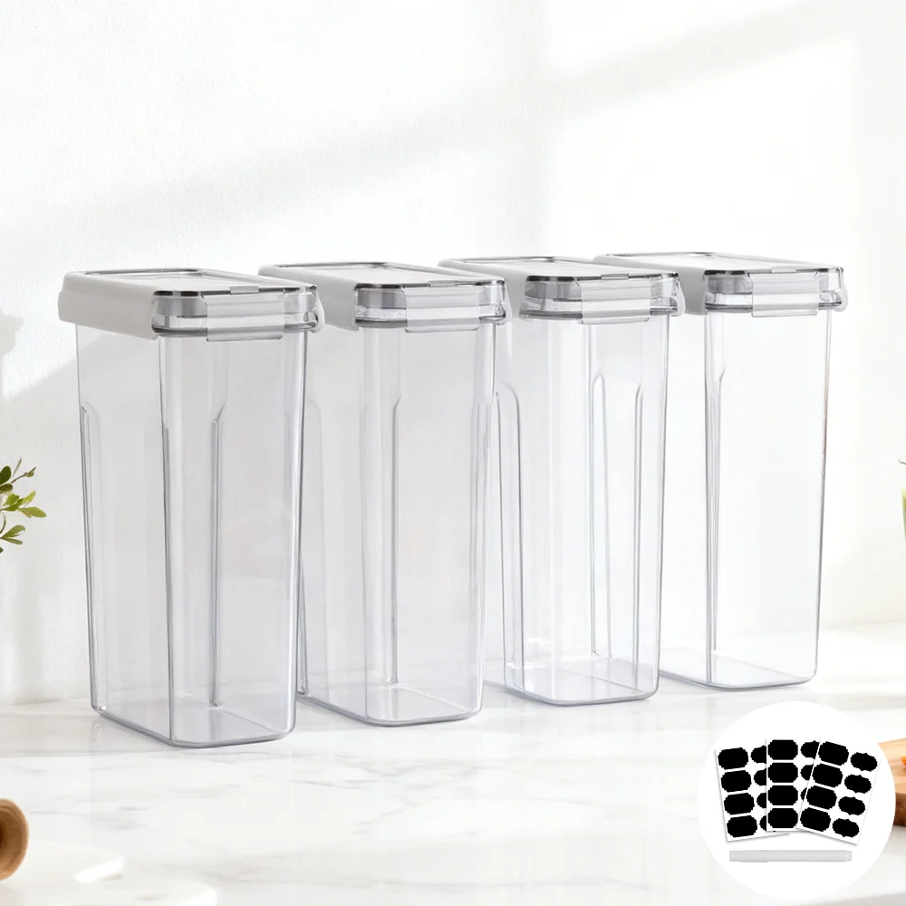 4-teiliges/8-teiliges Lebensmittelbehälter-Set 4L Aufbewahrungsbehälter Luftdichtes Vorratsdosen-Set Versiegelte Lebensmittel-Aufbewahrungsbox Müsli-Süßigkeiten-Trockenfutter-Behälter