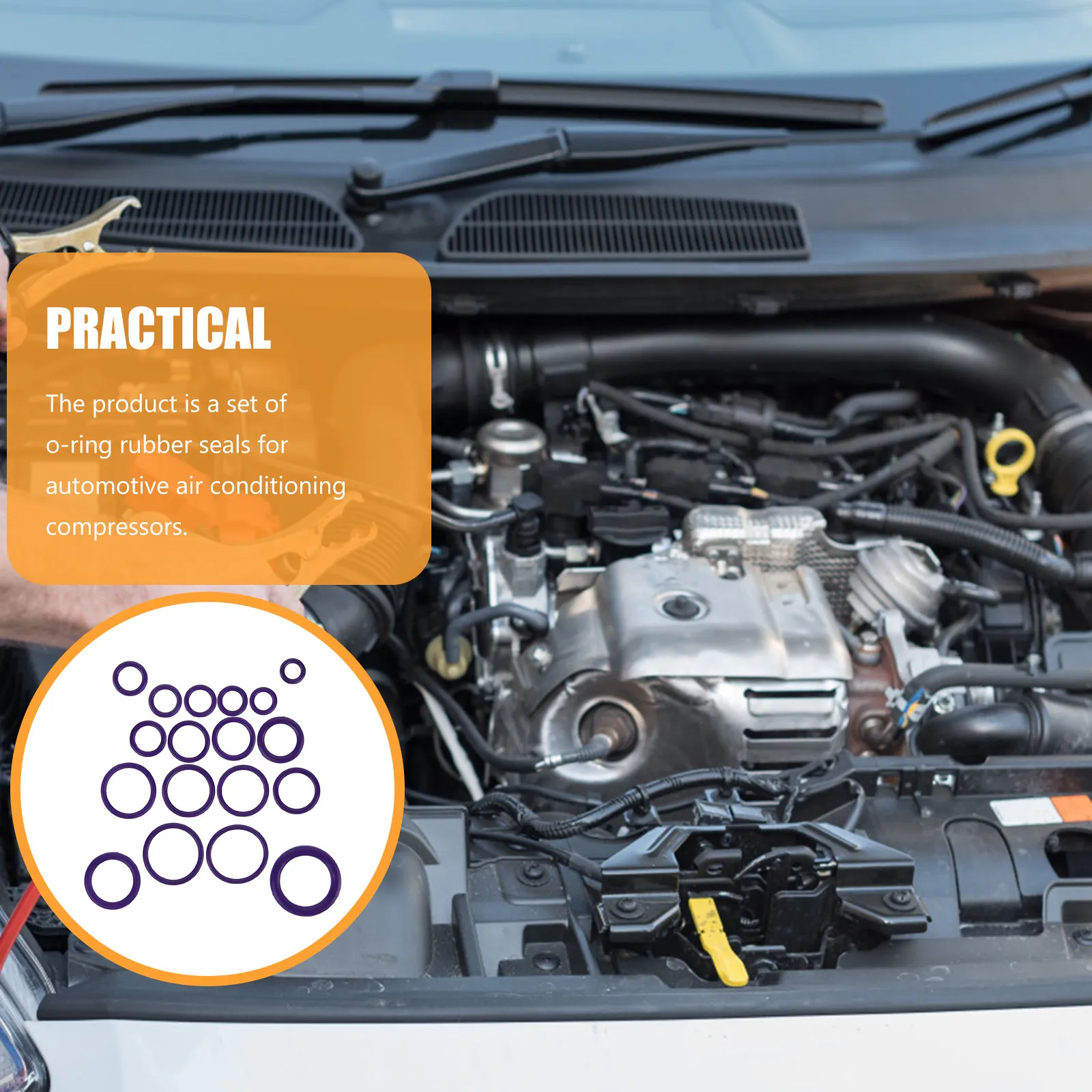 1Set O Ring Assortment Kit for Automotive Air Conditioning Systems Sealing Gasket Rubber O Rings Leak Prevention
