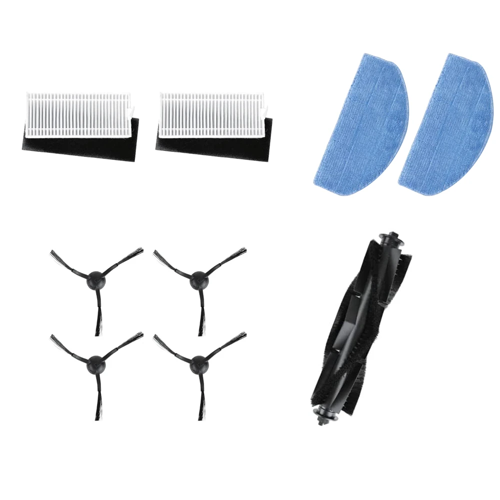 Side Brush*16/ Hepa Filter*10/Mop Cloth*8 Robot Vacuum Replacement 9/11pcs Accessories Kits for Tikom G8000/ G8000Pro