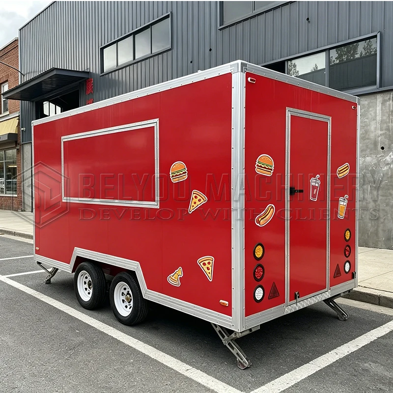 Belyoo Customizable Outdoor Food Trailer For Mobile Sale of Hamburger Ice Cream For Personal Business
