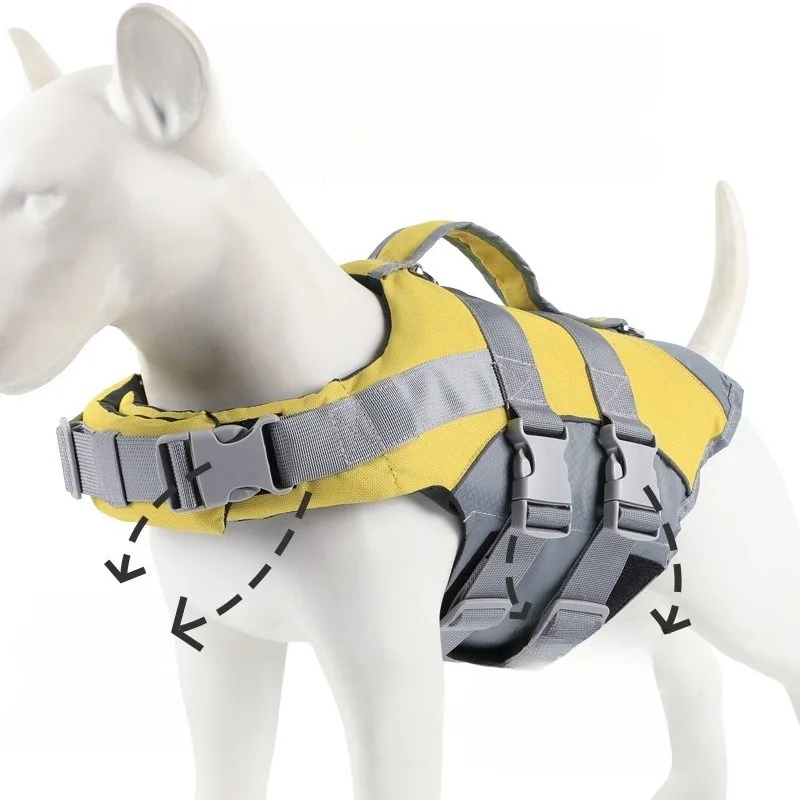 Dog Life Jacket Pet Swimsuit Water Training Suit Animal Swimming Gear with Luminous Features Buoyancy Vest Bikinis