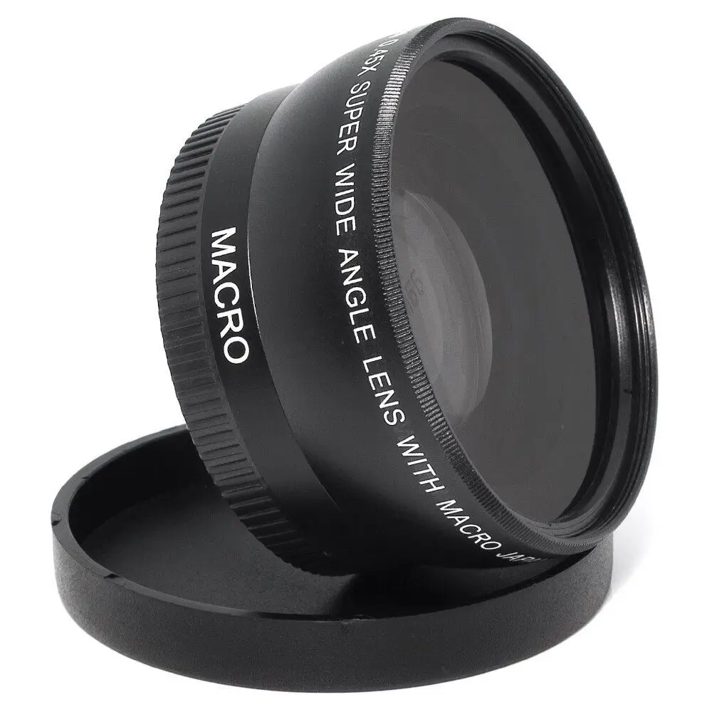 0.45X Super Wide Angle Macro 2 in 1 Additional Lens HD Optical Glass Converter for Canon Nikon DSLR Camera
