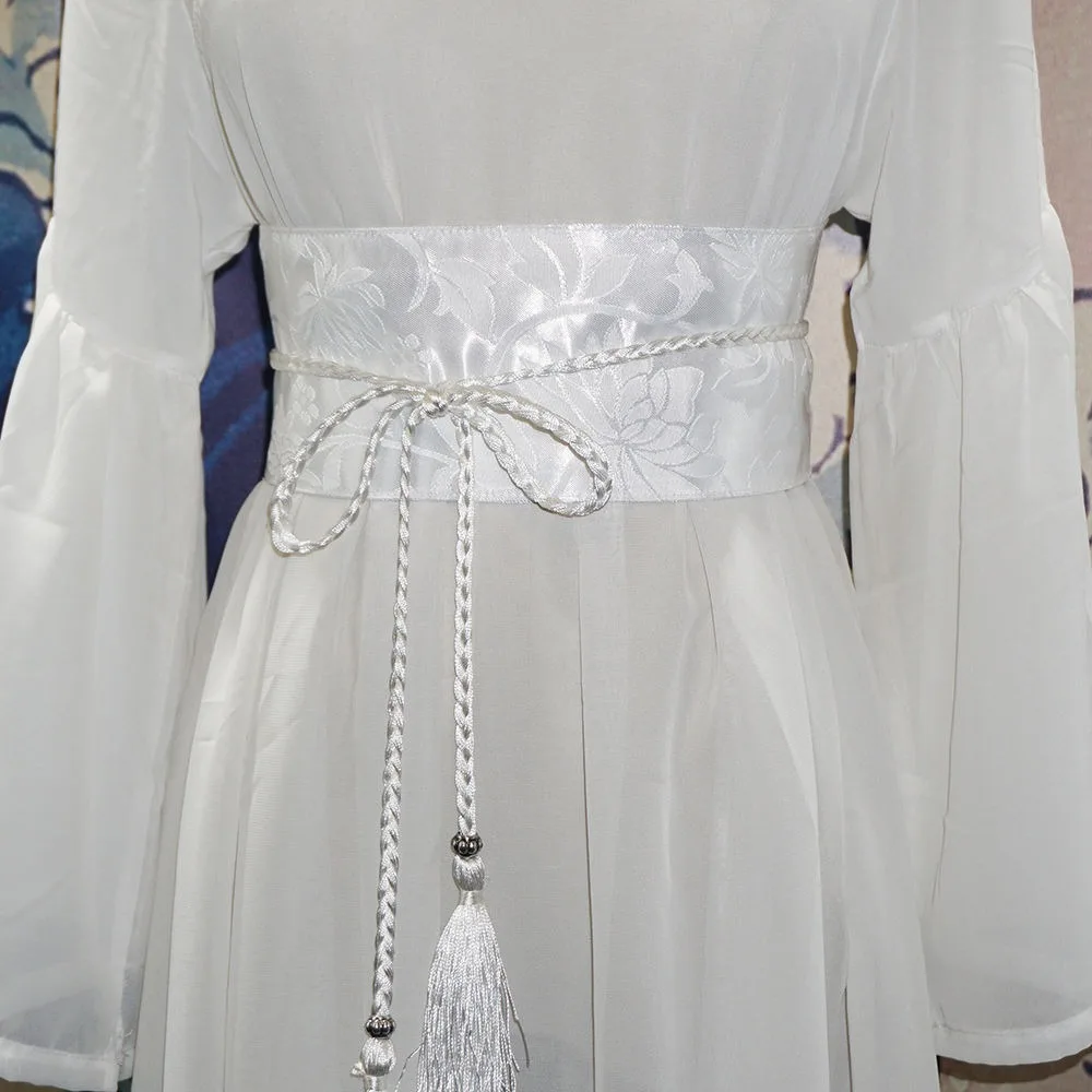 لوتس الجاكار الأدبي الخصر ختم العتيقة Hanfu الرجعية حزام النمط الوطني شرابة الخصر هان عنصر حزام القماش تنوعا